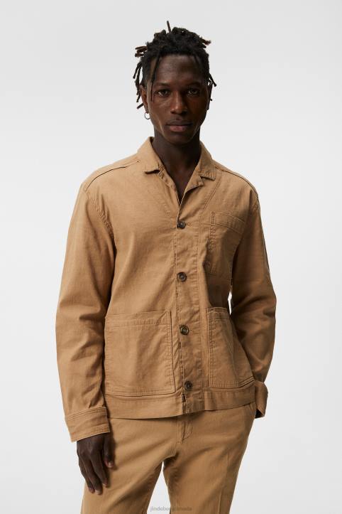 Errol Linen Workwear Overshirt Navy Men J.Lindeberg Clothing 66XF1193 - Image 6