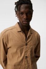 Errol Linen Workwear Overshirt Tiger Brown Men J.Lindeberg Clothing 66XF1194 - Image 2