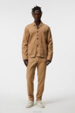Errol Linen Workwear Overshirt Tiger Brown Men J.Lindeberg Clothing 66XF1194