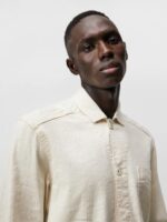 Errol Linen Workwear Overshirt Turtledove Men J.Lindeberg Clothing 66XF1192 - Image 4