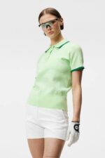 Feline Knitted Shirt Patina Green Women J.Lindeberg Clothing 66XF1842