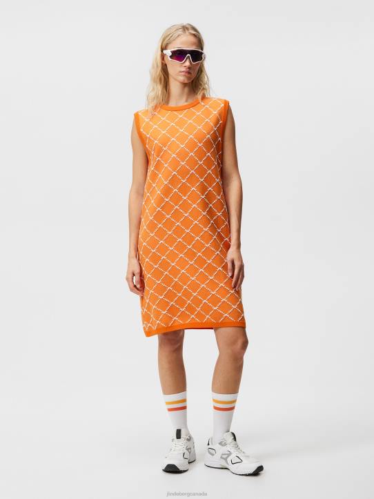 Fiona Knitted Dress Russet Orange Women J.Lindeberg Clothing 66XF1612 - Image 2