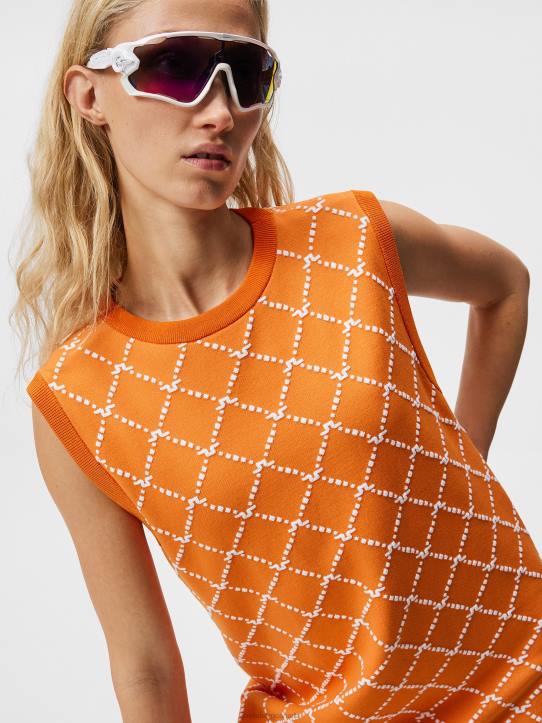 Fiona Knitted Dress Russet Orange Women J.Lindeberg Clothing 66XF1612 - Image 3