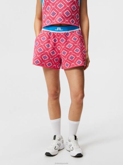 Flare Knitted Shorts Blue Diamond Logo Women J.Lindeberg Clothing 66XF1720