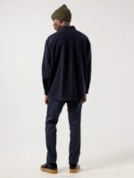 Flat Wool Loose Fit Overshirt Navy Men J.Lindeberg Clothing 66XF2500 - Image 2