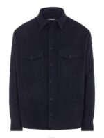 Flat Wool Loose Fit Overshirt Navy Men J.Lindeberg Clothing 66XF2500 - Image 5