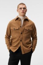 Flat Wool Overshirt Chipmunk Men J.Lindeberg Clothing 66XF1160
