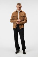 Flat Wool Overshirt Chipmunk Men J.Lindeberg Clothing 66XF1160 - Image 3