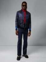 Flow Bomber Jacket Navy Men J.Lindeberg Clothing 66XF2445 - Image 2
