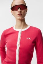 Freda Knitted Cardigan Azalea Women J.Lindeberg Clothing 66XF1830 - Image 4