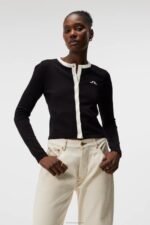 Freda Knitted Cardigan Black Women J.Lindeberg Clothing 66XF1832