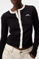 Freda Knitted Cardigan Black Women J.Lindeberg Clothing 66XF1832 - Image 5
