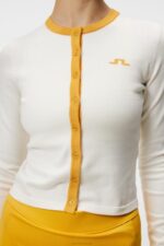 Freda Knitted Cardigan White Women J.Lindeberg Clothing 66XF1831 - Image 5