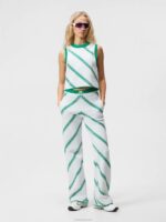 Freja Knitted Top Green Bias Stripe Women J.Lindeberg Clothing 66XF1838 - Image 2