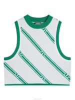 Freja Knitted Top Green Bias Stripe Women J.Lindeberg Clothing 66XF1838 - Image 4