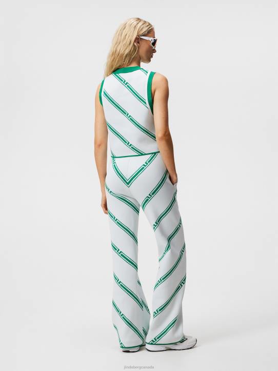 Freja Knitted Top Green Bias Stripe Women J.Lindeberg Clothing 66XF1838 - Image 1