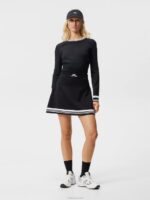 Frida Stripe Knitted Skirt Black Women J.Lindeberg Clothing 66XF1620 - Image 3
