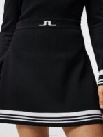 Frida Stripe Knitted Skirt Black Women J.Lindeberg Clothing 66XF1620 - Image 4