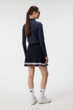 Frida Stripe Knitted Skirt Navy Women J.Lindeberg Clothing 66XF1558 - Image 2