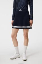 Frida Stripe Knitted Skirt Navy Women J.Lindeberg Clothing 66XF1558