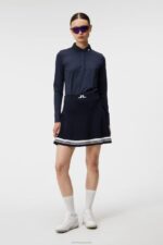 Frida Stripe Knitted Skirt Navy Women J.Lindeberg Clothing 66XF1558 - Image 3