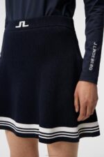 Frida Stripe Knitted Skirt Navy Women J.Lindeberg Clothing 66XF1558 - Image 4
