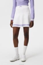 Frida Stripe Knitted Skirt White Women J.Lindeberg Clothing 66XF1557