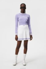Frida Stripe Knitted Skirt White Women J.Lindeberg Clothing 66XF1557 - Image 3