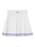 Frida Stripe Knitted Skirt White Women J.Lindeberg Clothing 66XF1557 - Image 6
