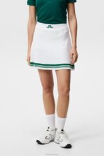 Frida Stripe Knitted Skirt White Women J.Lindeberg Clothing 66XF1621
