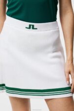 Frida Stripe Knitted Skirt White Women J.Lindeberg Clothing 66XF1621 - Image 4