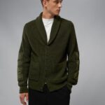 Gaven Shawl Collar Cardigan Forest Green Men J.Lindeberg Clothing 66XF2291