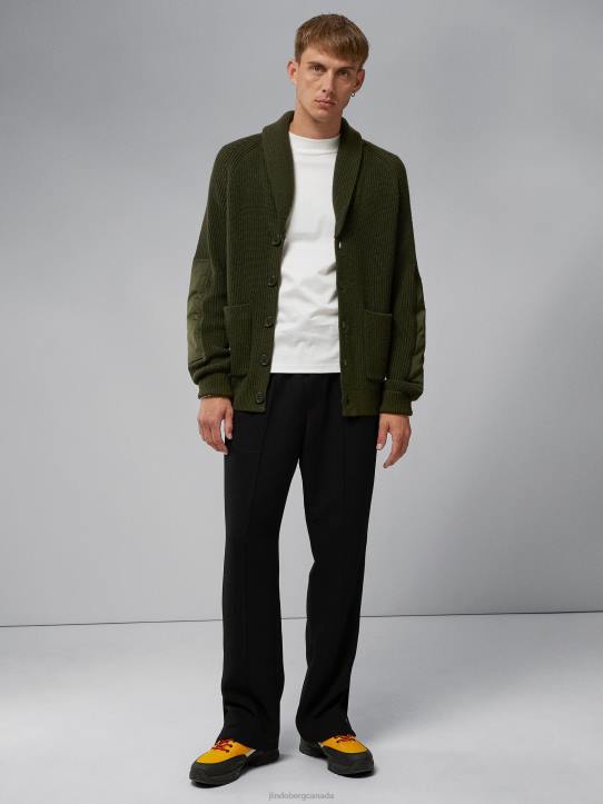 Gaven Shawl Collar Cardigan Forest Green Men J.Lindeberg Clothing 66XF2291 - Image 3