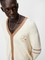 Gerard Jacquard Cardigan Turtledove Men J.Lindeberg Clothing 66XF1049 - Image 3