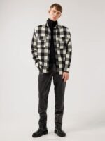 Gingham Loose Overshirt Black Men J.Lindeberg Clothing 66XF2467 - Image 2
