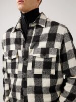 Gingham Loose Overshirt Black Men J.Lindeberg Clothing 66XF2467 - Image 3