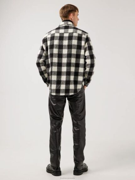 Gingham Loose Overshirt Black Men J.Lindeberg Clothing 66XF2467