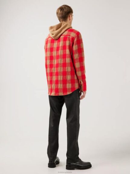 Gingham Loose Overshirt Red Bell Men J.Lindeberg Clothing 66XF2468