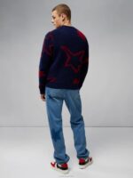 Glen Jacquard Sweater Navy Men J.Lindeberg Clothing 66XF2293 - Image 2
