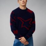 Glen Jacquard Sweater Navy Men J.Lindeberg Clothing 66XF2293
