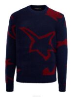 Glen Jacquard Sweater Navy Men J.Lindeberg Clothing 66XF2293 - Image 4