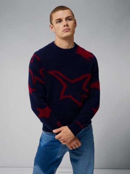 Glen Jacquard Sweater Navy Men J.Lindeberg Clothing 66XF2293