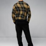 Glen Jacquard Sweater Tiger Brown Men J.Lindeberg Clothing 66XF2294