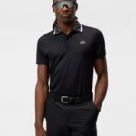 Glen Polo Black Men J.Lindeberg Clothing 66XF317