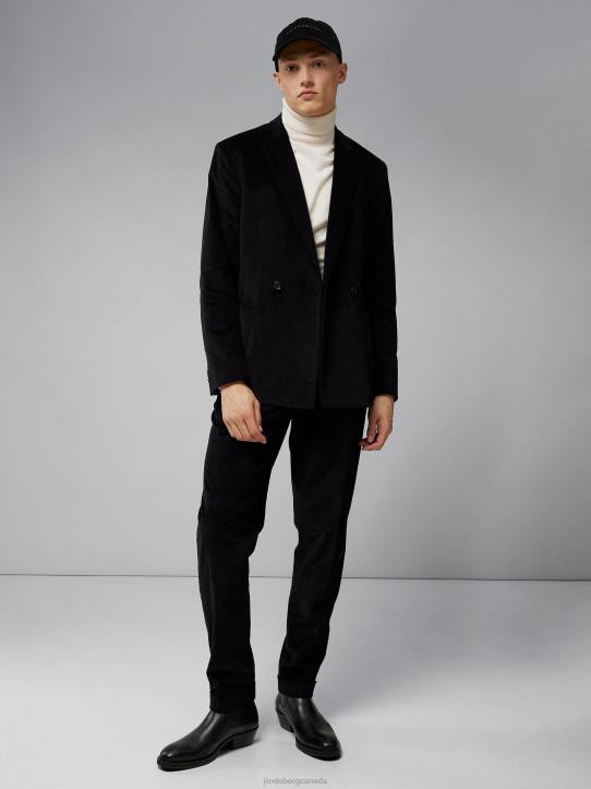 Gordon Corduroy Pleated Pants Black Men J.Lindeberg Clothing 66XF2555 - Image 2