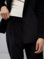 Gordon Corduroy Pleated Pants Black Men J.Lindeberg Clothing 66XF2555 - Image 3