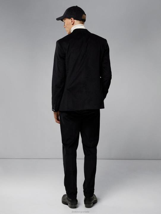 Gordon Corduroy Pleated Pants Black Men J.Lindeberg Clothing 66XF2555 - Image 1