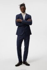 Grant Flannel Pants Navy Men J.Lindeberg Clothing 66XF1202 - Image 2