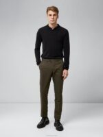 Grant Micro Texture Pants Forest Green Men J.Lindeberg Clothing 66XF2198 - Image 2
