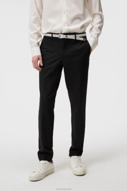Grant Stretch Twill Pants Black Men J.Lindeberg Clothing 66XF1137